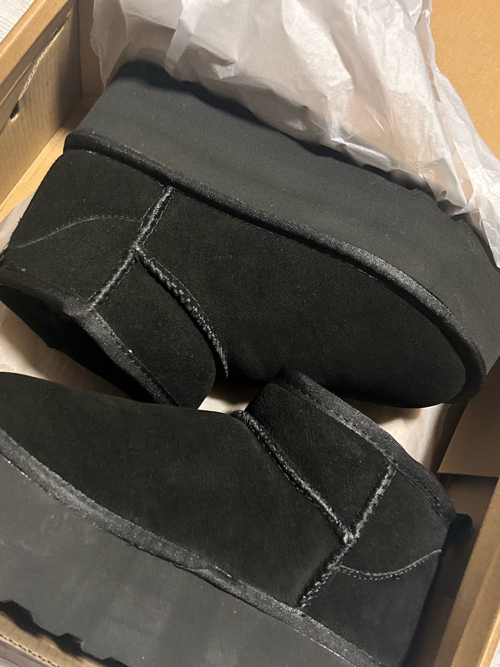 Women’s Black Suede Slip-On Platform Boots